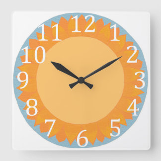 Large sunflower, floral wall clocks