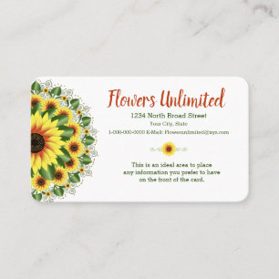 Large Sunflower Motif Design Ideal For Business Card