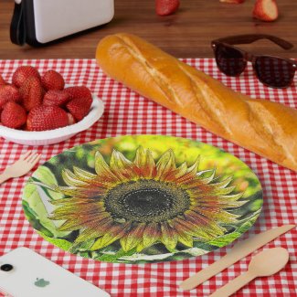LARGE SUNFLOWER PAPER PLATES