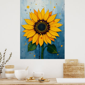 Large Sunflower Poster