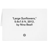 "Large Sunflowers," by Nina Beall Cards (Back Horizontal)
