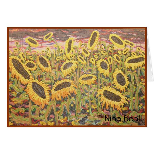 "Large Sunflowers," by Nina Beall Cards (Front Horizontal)