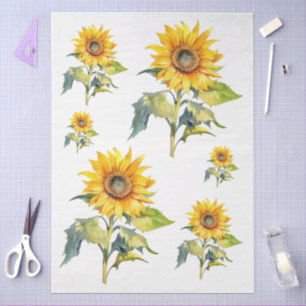 Large Sunflowers Decoupage Tissue Paper