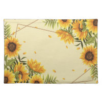 Large Sunflowers Painted Rustic Vintage Cloth Placemat