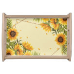 Large Sunflowers Painted Rustic Vintage Serving Tray