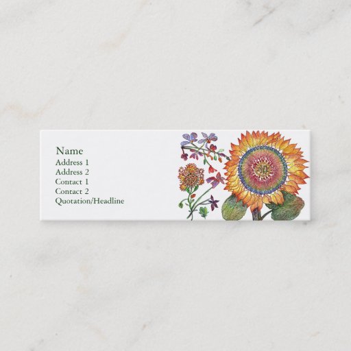 Customizable Large Sunshine Flower Profile Card Business Card Templates