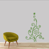 Large Swirling Christmas Tree Green Wall Decal (Front)