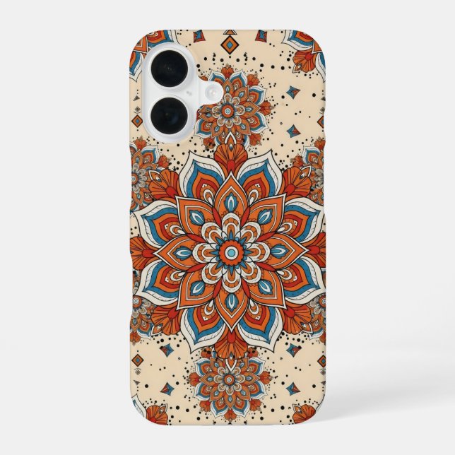 large, symmetrical mandala design iphone case (Back)