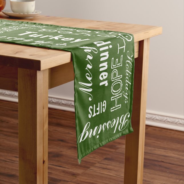 Large Table Runner - Christmas in Green (In Situ)