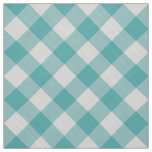 Large Teal Gingham Checks Pattern Geometric Fabric