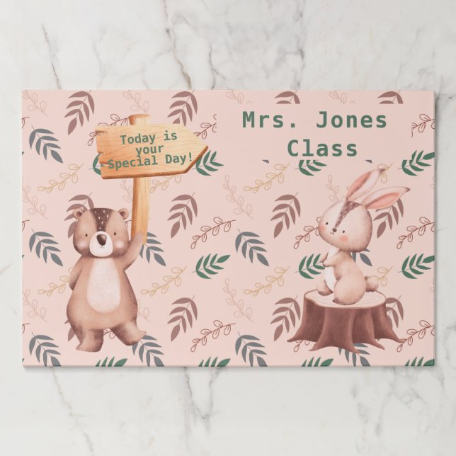 Large Tearaway Paper Pad, Teacher placemats (Front)