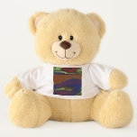 Large Teddy Bear with Colorful Landscape T-shirt