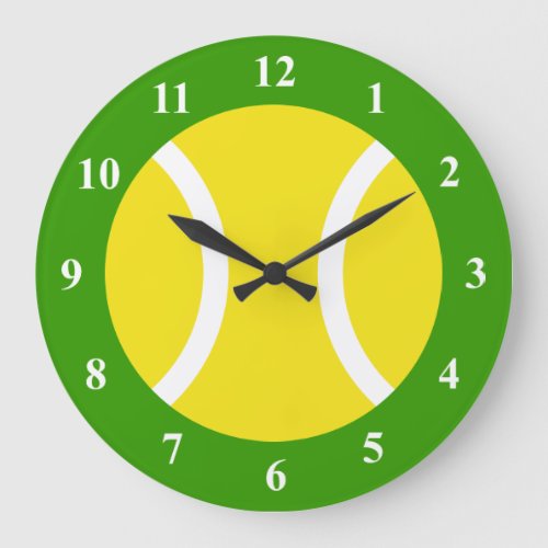 Large Tennis ball wall clock with numbers
