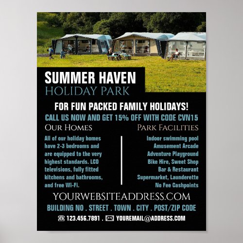 Large Tents Holiday Park Advertising Poster