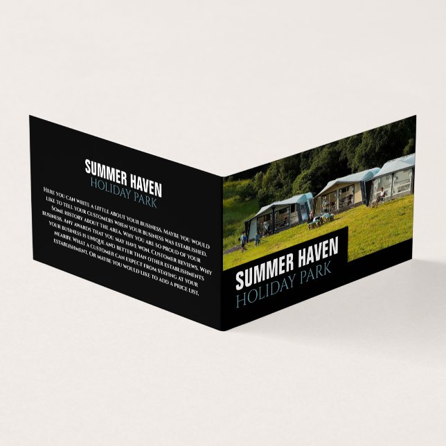 Large Tents, Holiday Park Detailed Business Card (Outside)