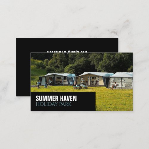Large Tents Holiday Park Owner Manager Business Card