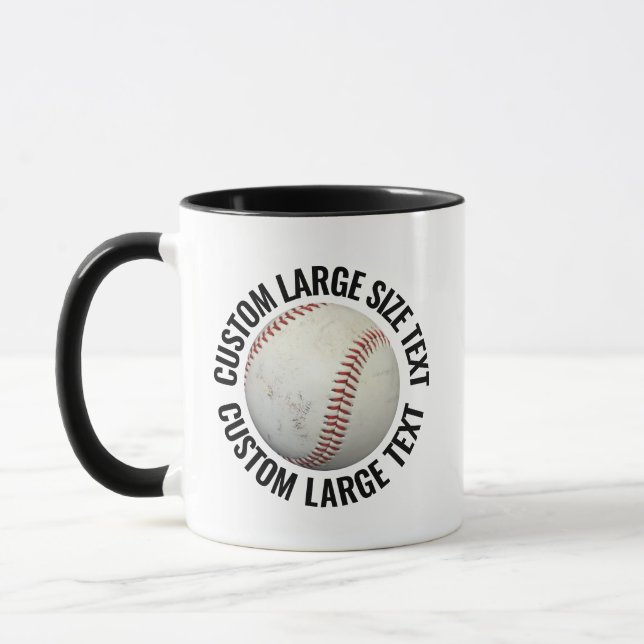 Large Text BLACK Combo 11oz Custom Baseball Mug (Left)
