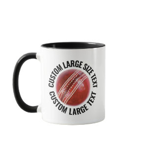 Large Text BLACK Combo 11oz Custom Cricket Mug