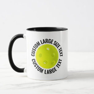 Large Text BLACK Combo 11oz Custom Pickleball Mug