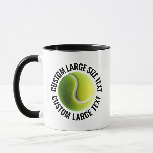 Large Text BLACK Combo 11oz Custom Tennis Mug (Left)