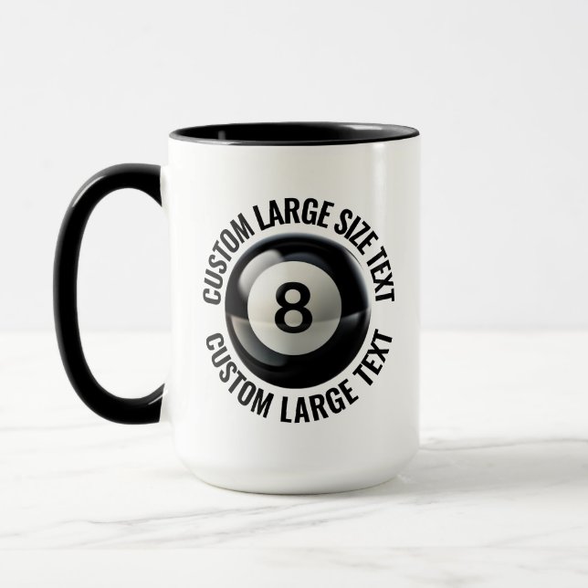 Large Text BLACK Combo 15oz Custom 8 Ball Mug (Left)