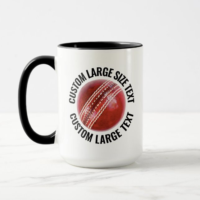 Large Text BLACK Combo 15oz Custom Cricket Mug (Left)