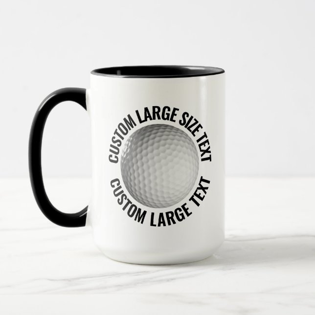 Large Text BLACK Combo 15oz Custom Golf Mug (Left)