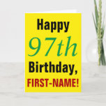 [ Thumbnail: Large Text, Bold, 97th Birthday Greeting Card ]