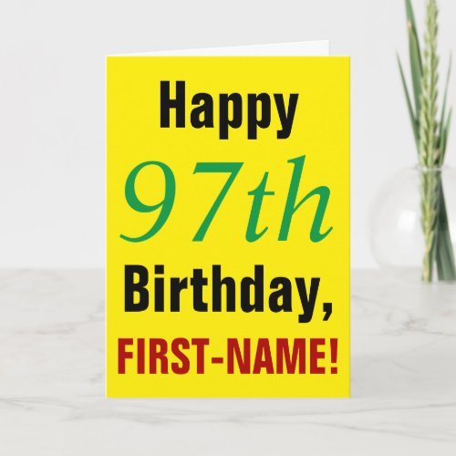 Large Text Bold 97th Birthday Greeting Card