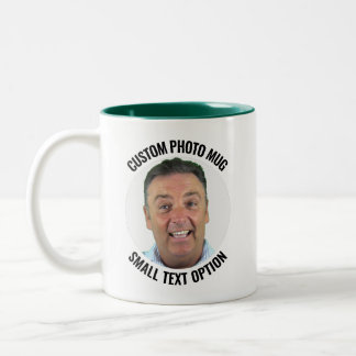 Large Text GREEN Two-Tone Personalized Photo Mug