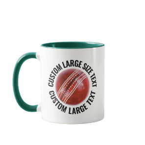 Large Text HUNTER GREEN Combo 11oz Custom Cricket Mug