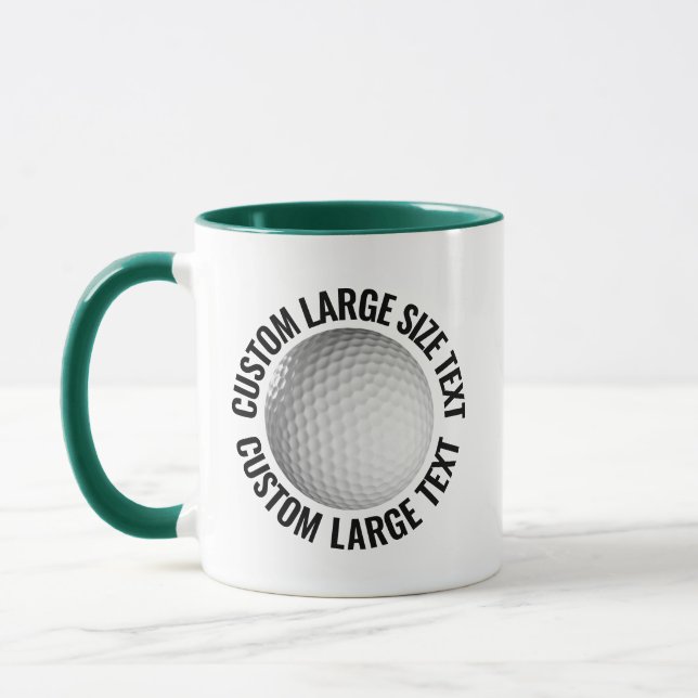 Large Text HUNTER GREEN Combo 11oz Custom Golf Mug (Left)