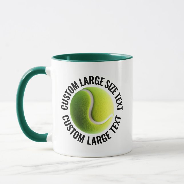 Large Text HUNTER GREEN Combo 11oz Custom Tennis Mug (Left)