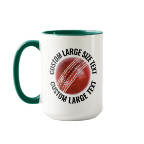 Large Text HUNTER GREEN Combo 15oz Custom Cricket Mug