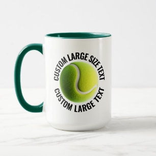 Large Text HUNTER GREEN Combo 15oz Custom Tennis Mug