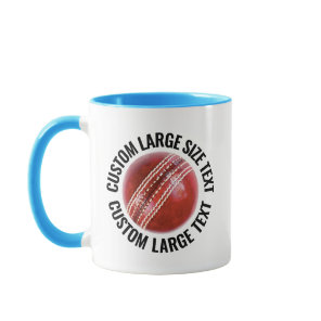 Large Text LIGHT BLUE Combo 11oz Custom Cricket Mug