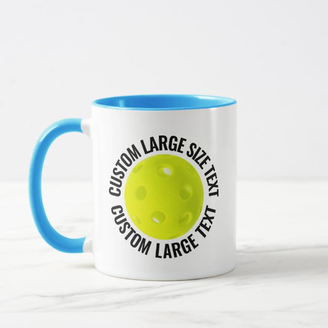 Large Text LIGHT BLUE Combo 11oz Custom Pickleball Mug (Left)