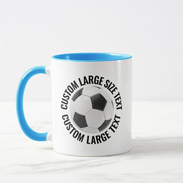 Large Text LIGHT BLUE Combo 11oz Custom Soccer Mug (Left)