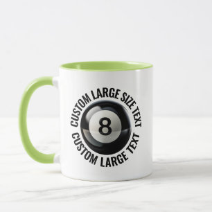 Large Text LIME GREEN Combo 11oz Custom 8 Ball Mug