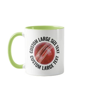 Large Text LIME GREEN Combo 11oz Custom Cricket Mug