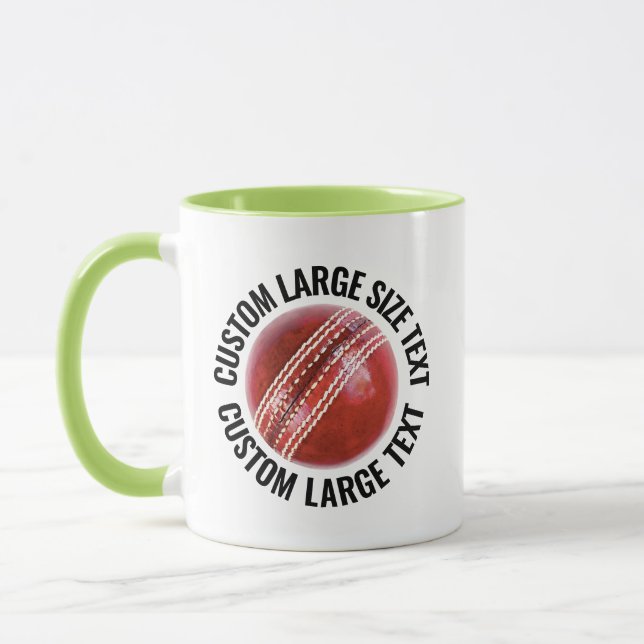 Large Text LIME GREEN Combo 11oz Custom Cricket Mug (Left)