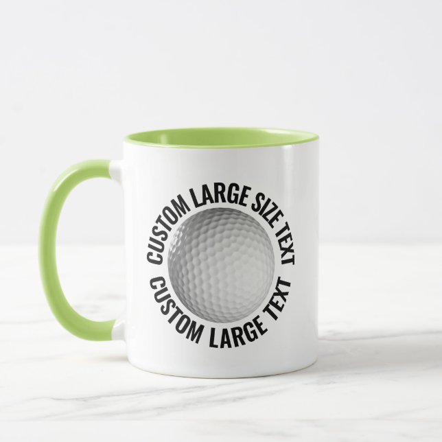 Large Text LIME GREEN Combo 11oz Custom Golf Mug (Left)
