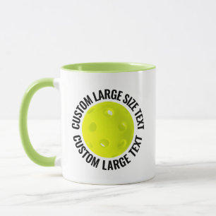 Large Text LIME GREEN Combo 11oz Custom Pickleball Mug