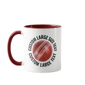 Large Text MAROON Combo 11oz Custom Cricket Mug