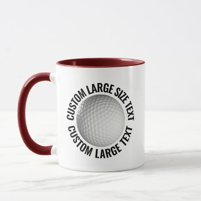 Large Text MAROON Combo 11oz Custom Golf Mug (Left)