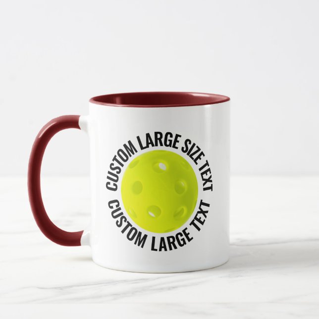Large Text MAROON Combo 11oz Custom Pickleball Mug (Left)