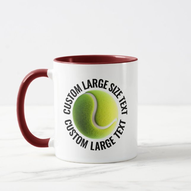 Large Text MAROON Combo 11oz Custom Tennis Mug (Left)