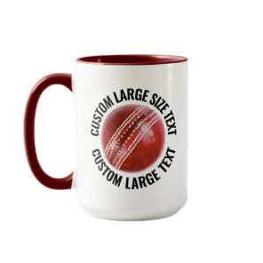 Large Text MAROON Combo 15oz Custom Cricket Mug