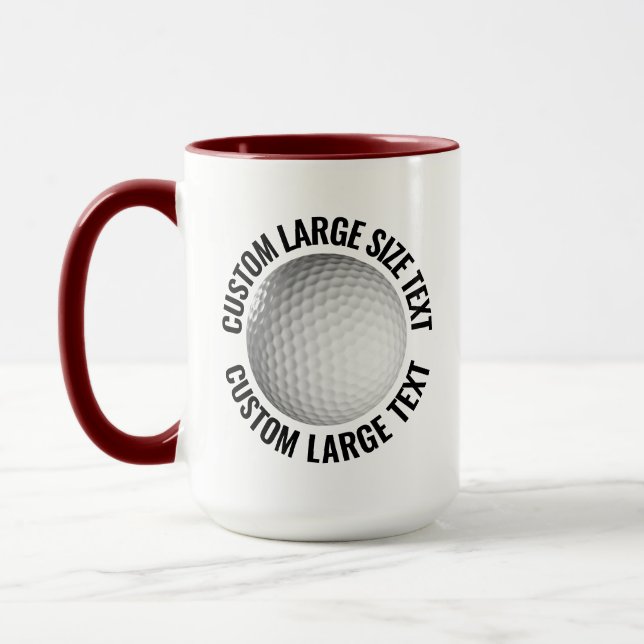 Large Text MAROON Combo 15oz Custom Golf Mug (Left)