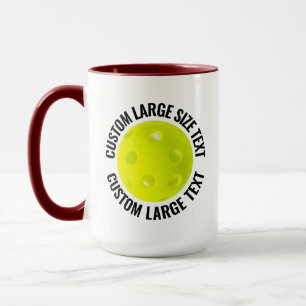 Large Text MAROON Combo 15oz Custom Pickleball Mug